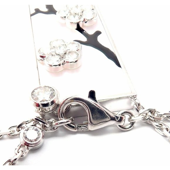 Authentic! Van Cleef & Arpels Miroir Des Eaux 18k Gold Diamond MOP Necklace - Picture 6 of 12